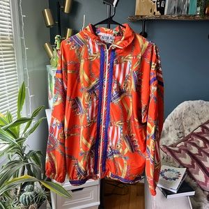 Vintage Chain Glam Zip Windbreaker Jacket